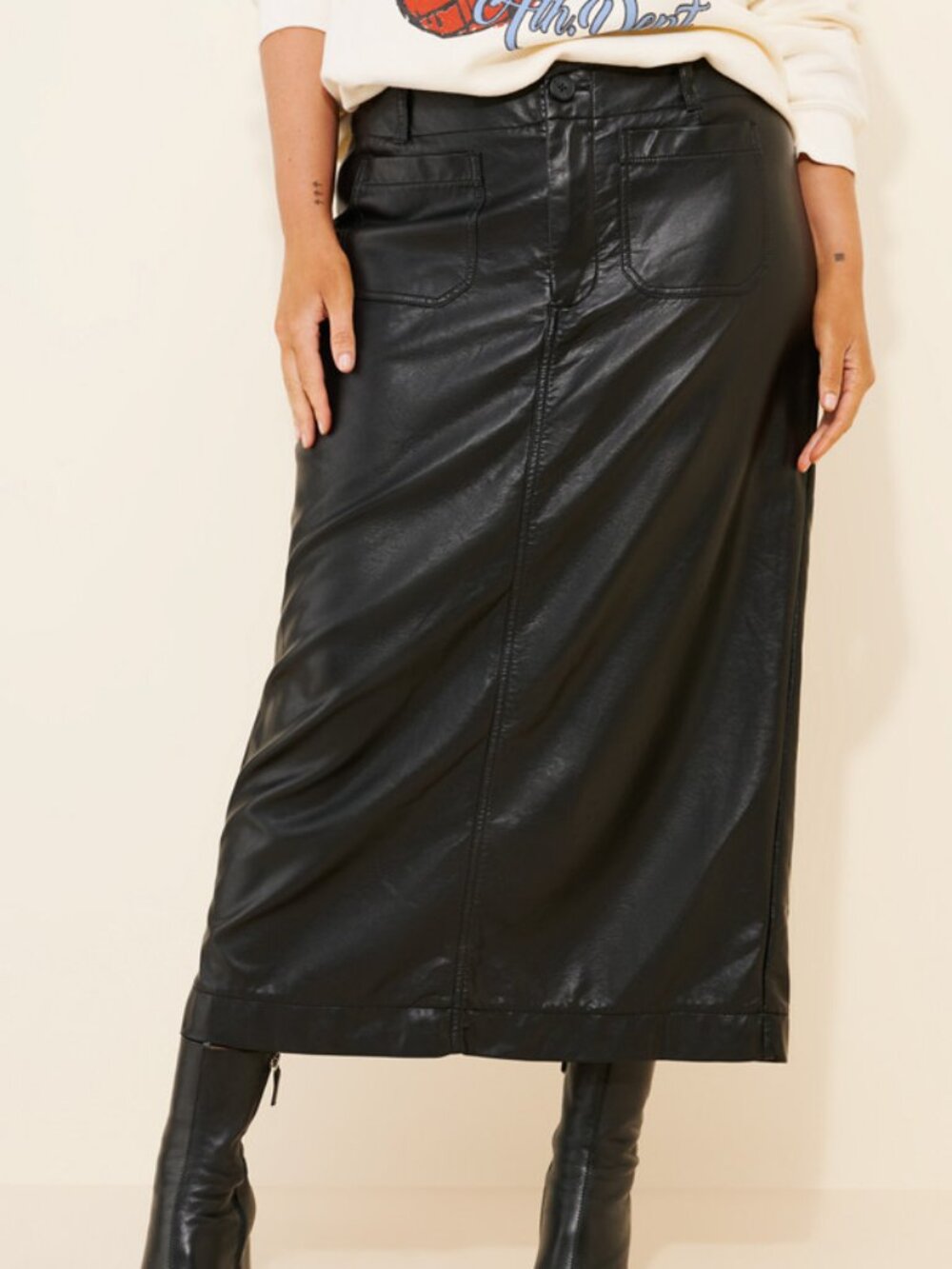 Maeve by Anthropologie Colette Faux Leather Maxi Skirt - Picture 3 of 8